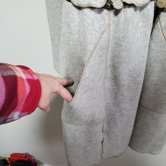 TINY by Anthropologie Wool Blend Knit Cardigan Sweater Coat Grey Women's Large - Picture 6 of 15
